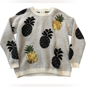 Gray Sweater with Pineapple Design